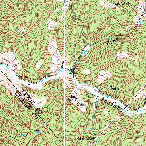 Topographic Map of Pine Run, WV