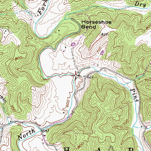 Topographic Map of Pine Run, WV