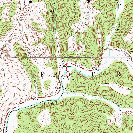 Topographic Map of Pine Run, WV