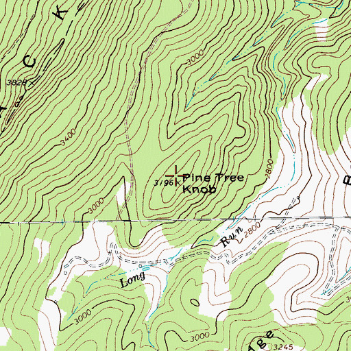 Topographic Map of Pine Tree Knob, WV