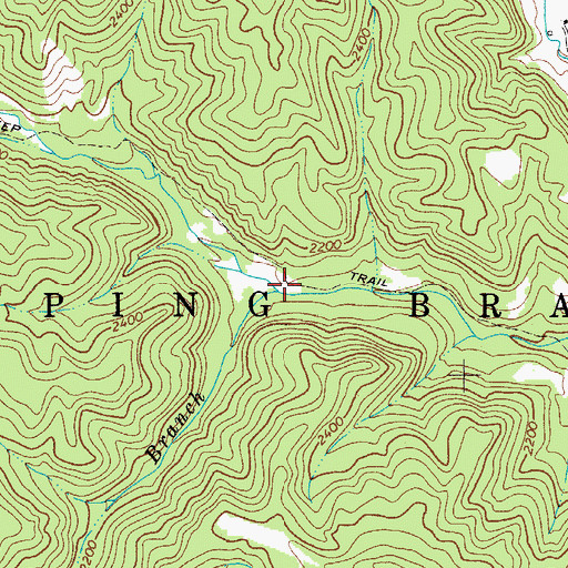 Topographic Map of Piney Branch, WV