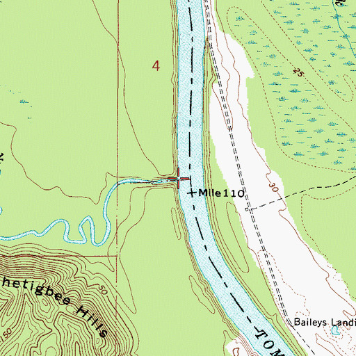 Topographic Map of Santa Bogue Creek, AL
