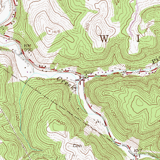 Topographic Map of Piney Run, WV