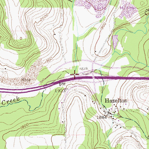 Topographic Map of Piney Run, WV