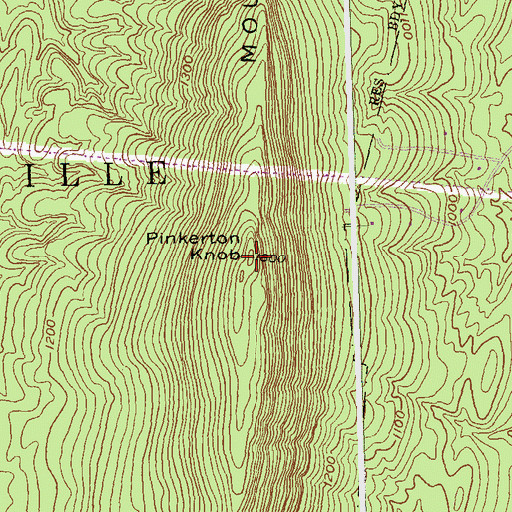 Topographic Map of Pinkerton Knob, WV