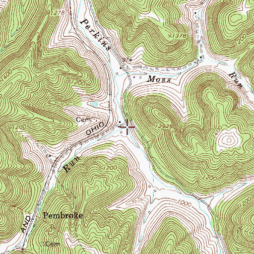 Topographic Map of Plank Run, WV