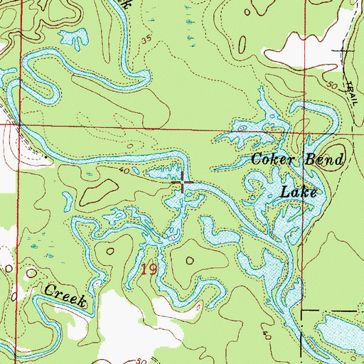 Topographic Map of Souwilpa Creek, AL