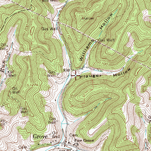 Topographic Map of Plaugher Hollow, WV
