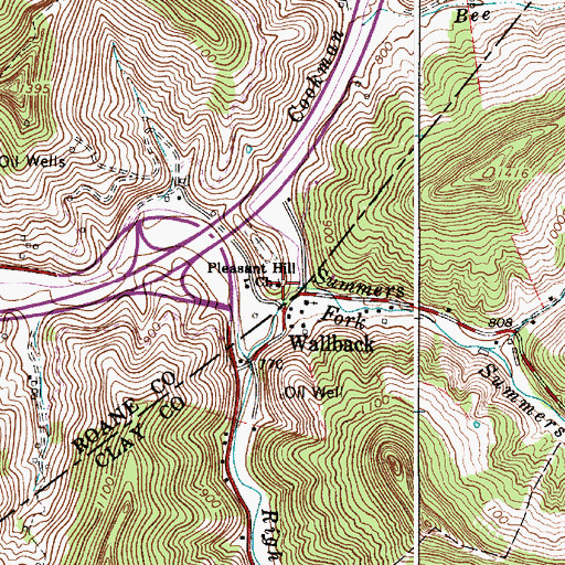 Topographic Map of Pleasant Hill Church, WV