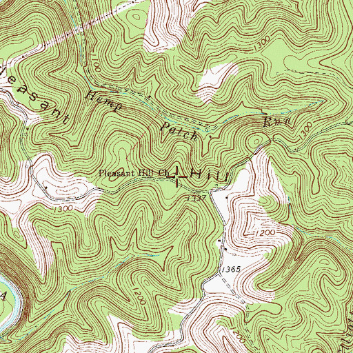 Topographic Map of Pleasant Hill Church, WV