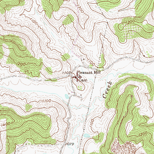 Topographic Map of Pleasant Hill Church, WV
