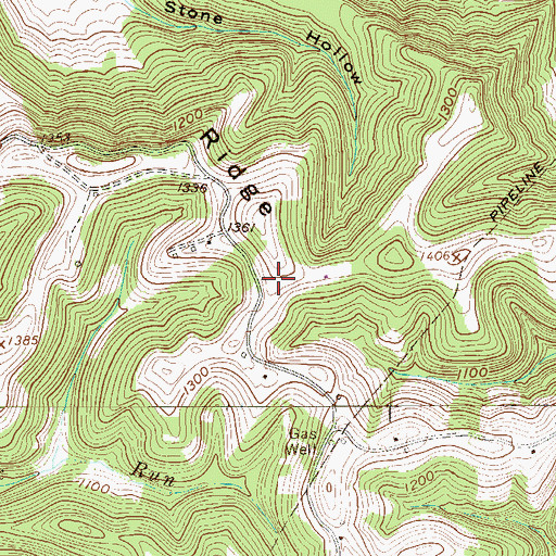 Topographic Map of Pleasant Ridge, WV