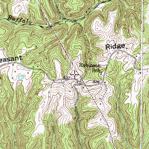 Topographic Map of Pleasant Ridge, WV