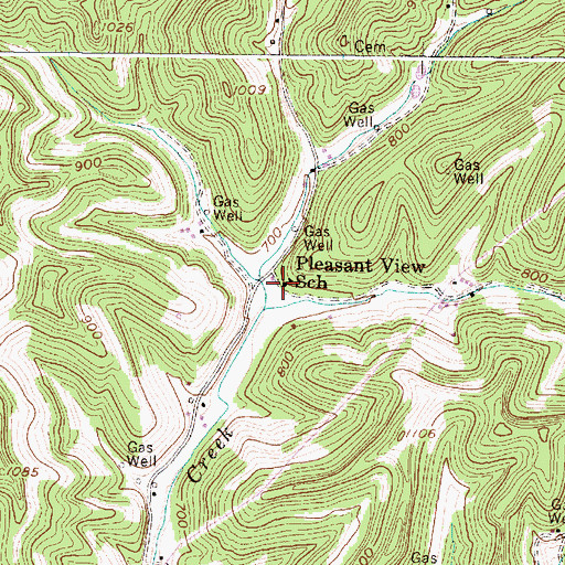 Topographic Map of Pleasant View School (historical), WV