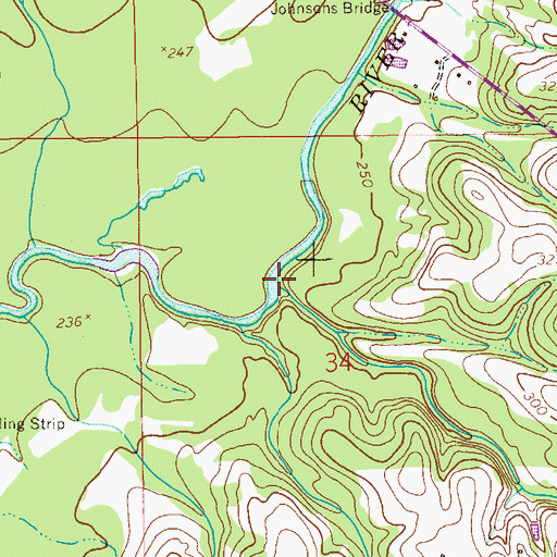 Topographic Map of Johnson Creek, AL