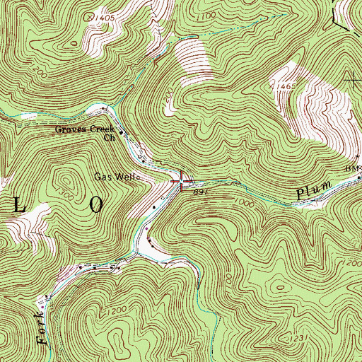 Topographic Map of Plum Run, WV