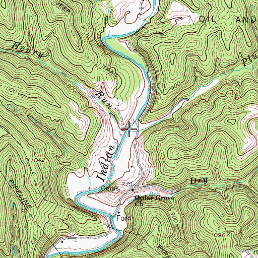 Topographic Map of Plum Run, WV