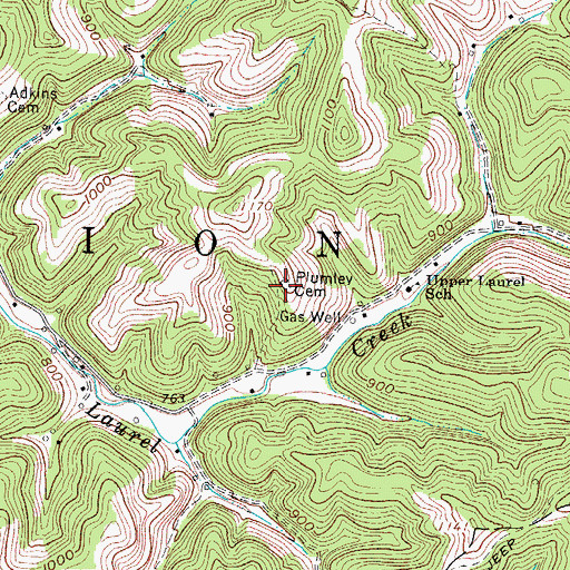Topographic Map of Plumley Cemetery, WV