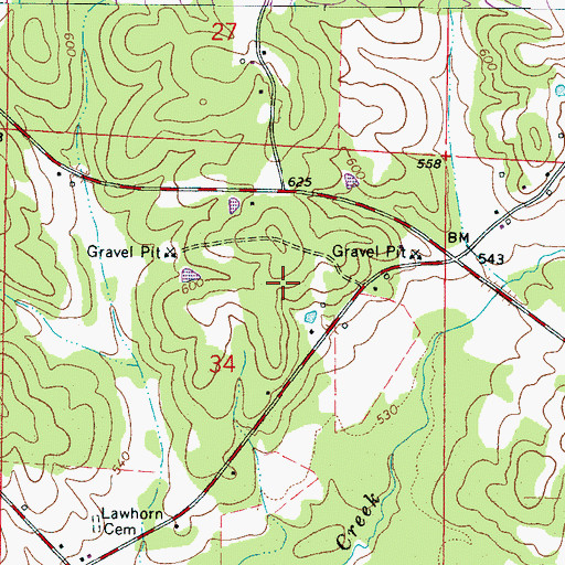 Topographic Map of Cockrell-Cofield Cemetery, AL