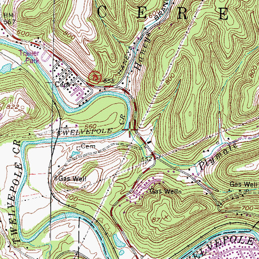 Topographic Map of Plymale Branch, WV