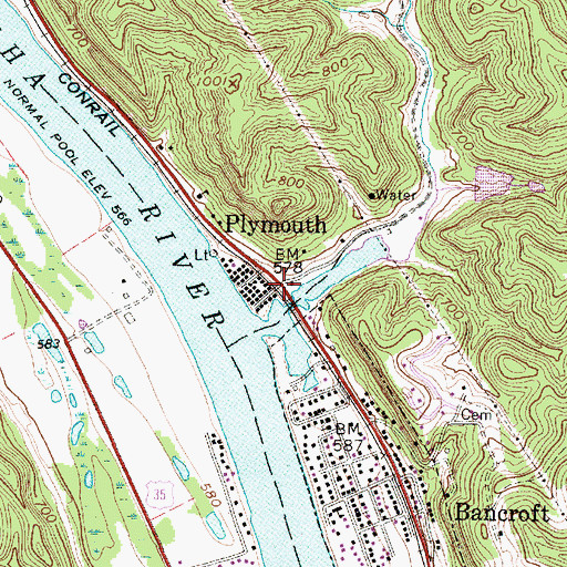 Topographic Map of Plymouth, WV