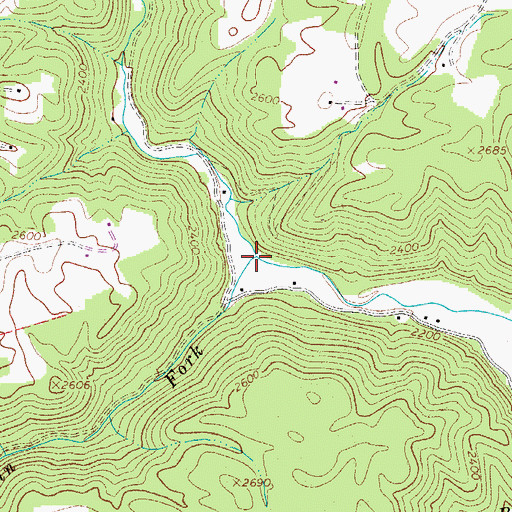 Topographic Map of Pocosin Fork, WV