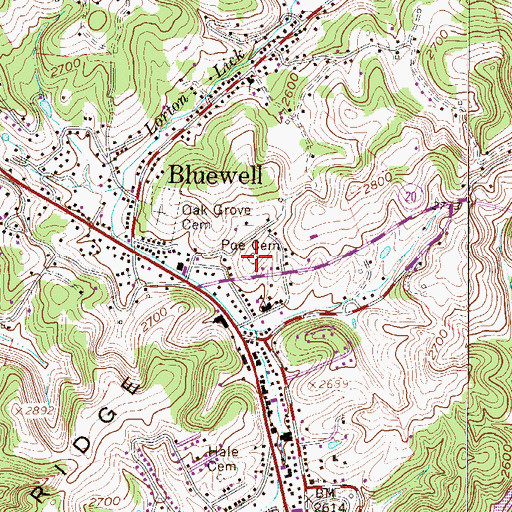 Topographic Map of Poe Cemetery, WV
