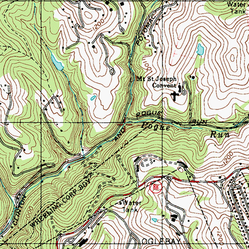Topographic Map of Pogue Run, WV