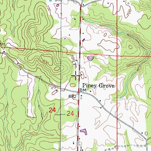 Topographic Map of Pine Grove Church, AL