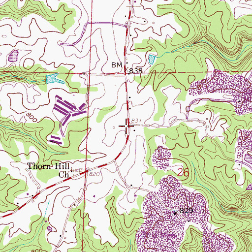 Topographic Map of Thornhill, AL