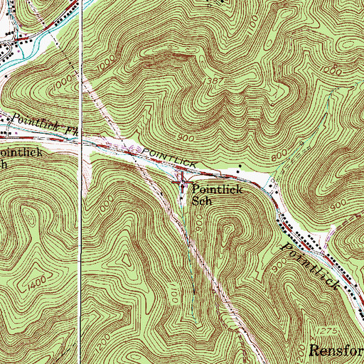 Topographic Map of Pointlick School (historical), WV