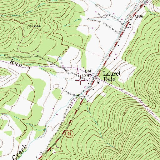Topographic Map of Pokejoy Run, WV