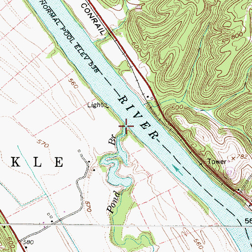 Topographic Map of Pond Branch, WV