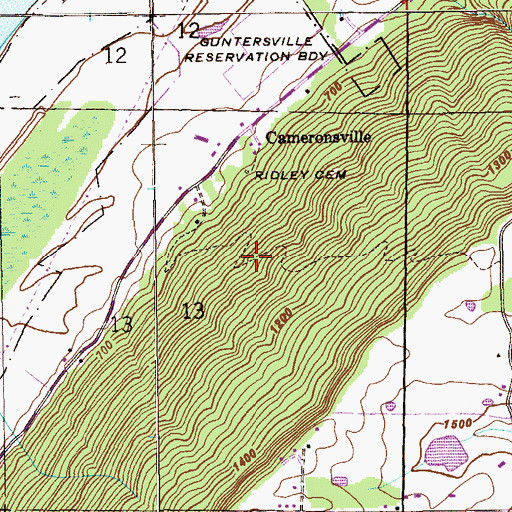 Topographic Map of Maxwells Store (historical), AL