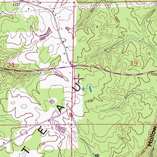 Topographic Map of Mountain View Baptist Church, AL