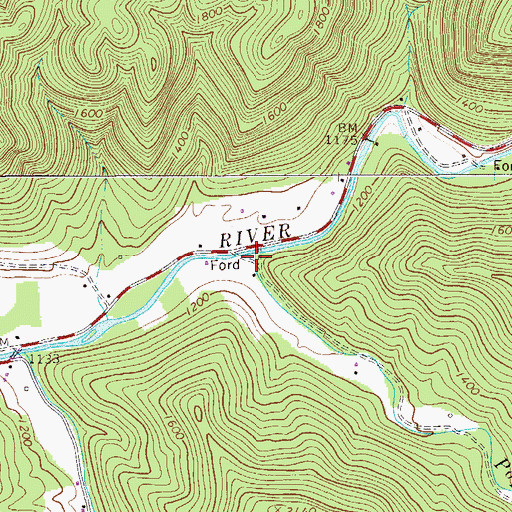 Topographic Map of Poplar Creek, WV