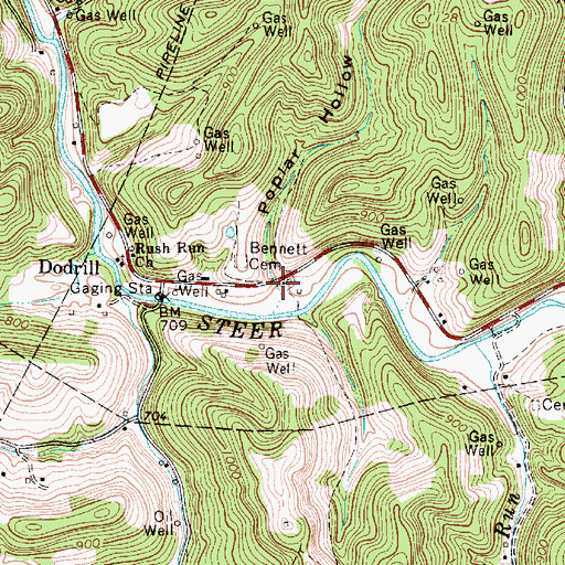 Topographic Map of Poplar Hollow, WV