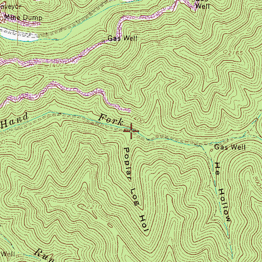 Topographic Map of Poplar Log Hollow, WV