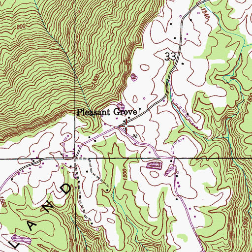Topographic Map of Pleasant Grove Church, AL