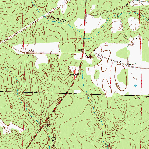 Topographic Map of Cantrell Family Cemetery, AL