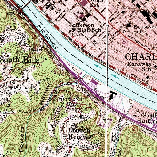 Topographic Map of Porters Hollow, WV