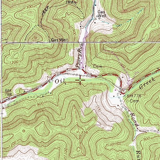 Topographic Map of Posey Run, WV