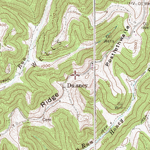 Topographic Map of Postlethwaite Ridge, WV