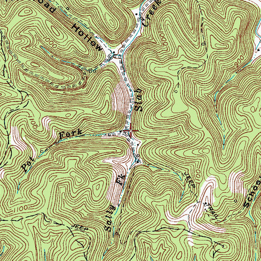 Topographic Map of Pot Fork, WV