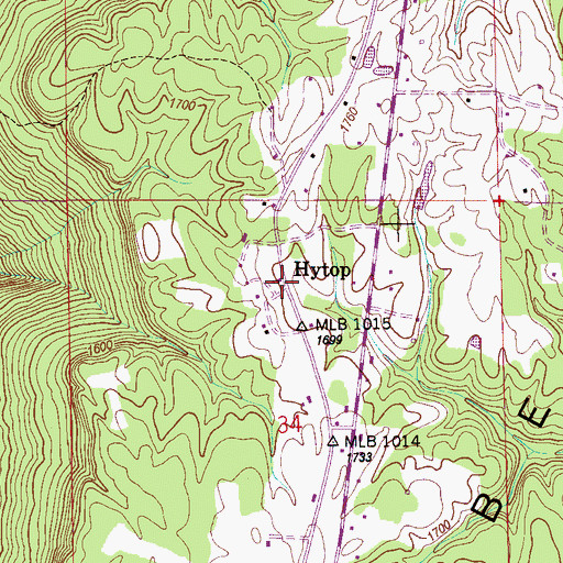 Topographic Map of Hytop Church, AL