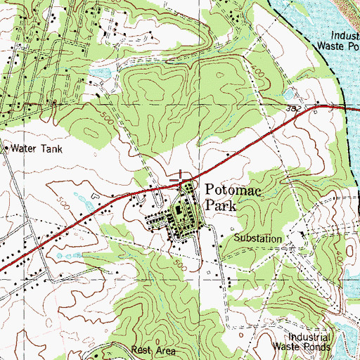 Topographic Map of Potomac Park Camp and Retreat Center, WV