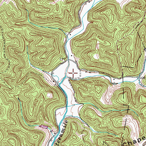 Topographic Map of Potts Hollow, WV