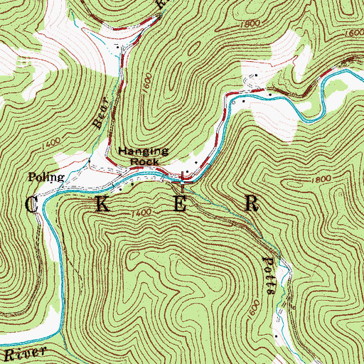 Topographic Map of Potts Run, WV