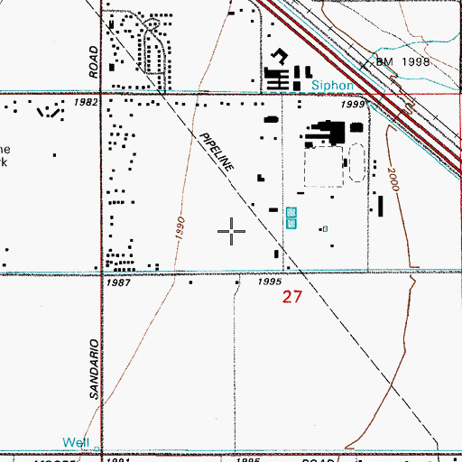 Topographic Map of Marana Police Department, AZ