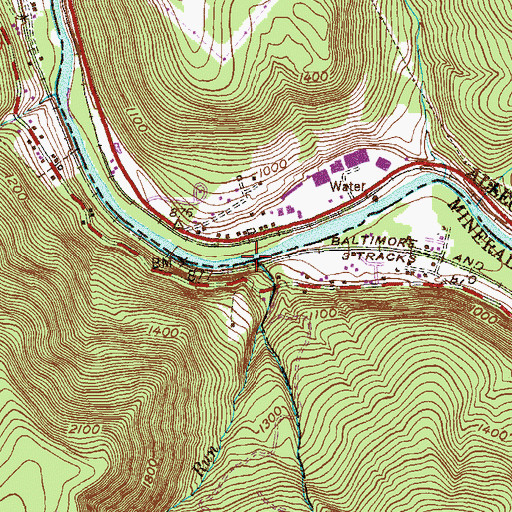 Topographic Map of Powder House Run, WV